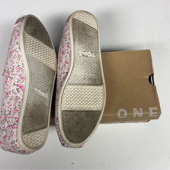 Toms Classic Multi pink floral shoes size 8.5 women’s embroidered slip on - Picture 5 of 6